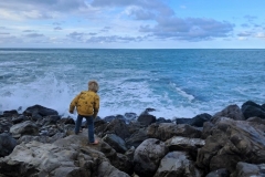 Jep dansend aan de zee