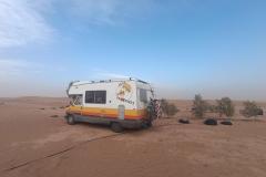 Oude camper in de Woestijn,