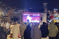 Africa Cup Voetbal kijken op het plein