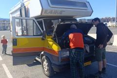 Niet starten, net voor we de boot op gingen